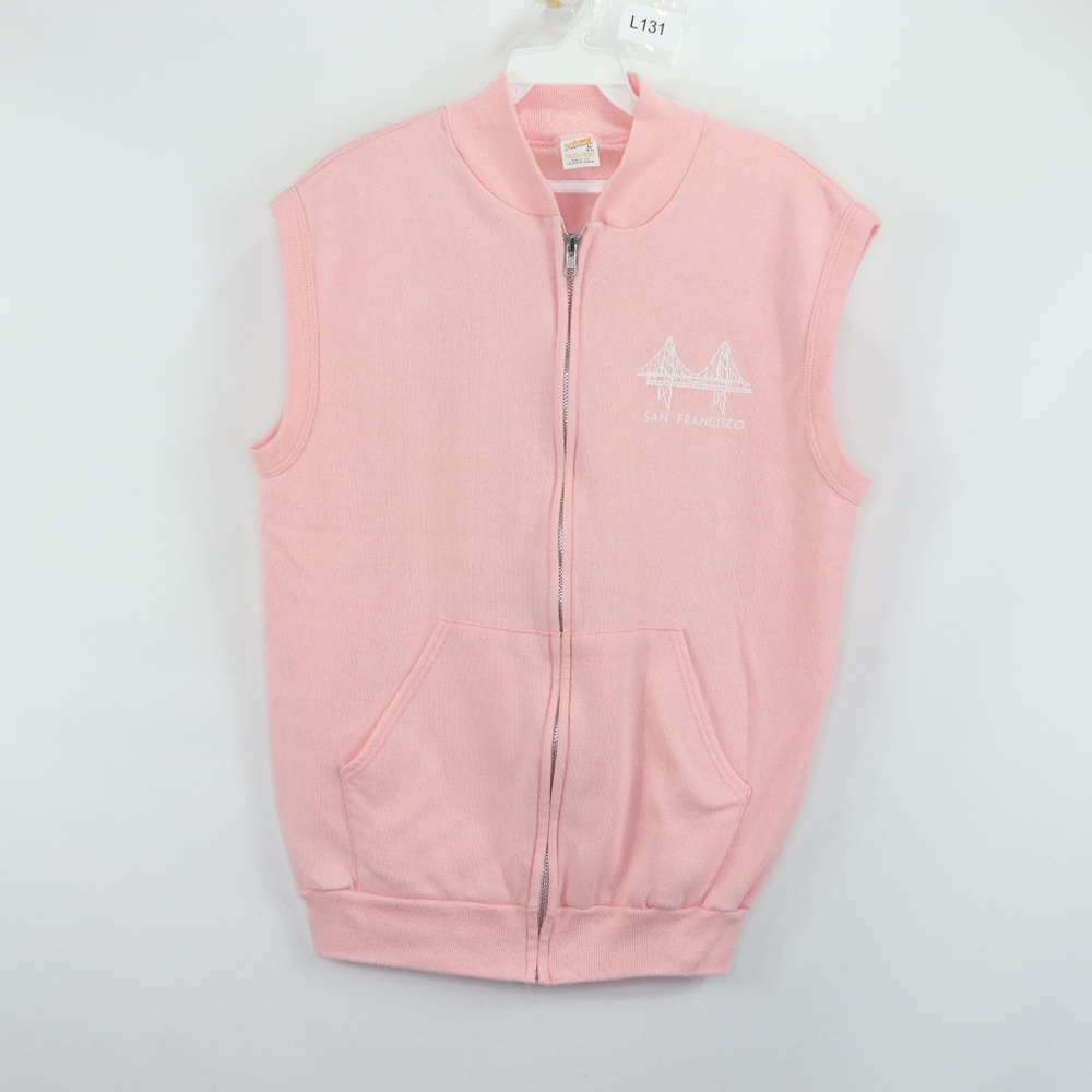 80s Sportswear Mens Medium San Francisco Vest Pink